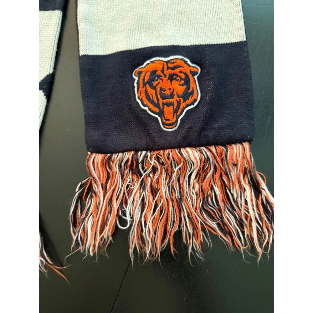 Chicago Bears Spellout Winter Scarf Mens OS 47 Brand Striped Cozy Knitwear